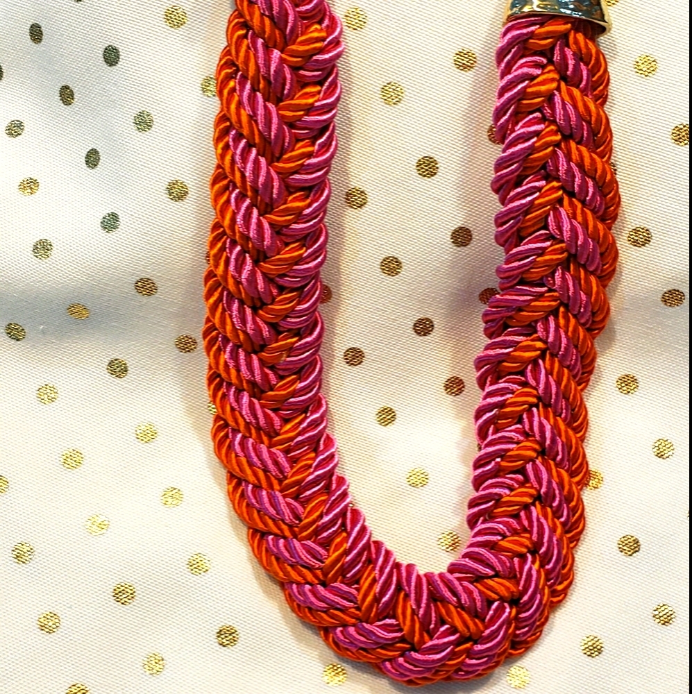 Orange and Fuscia statement necklace